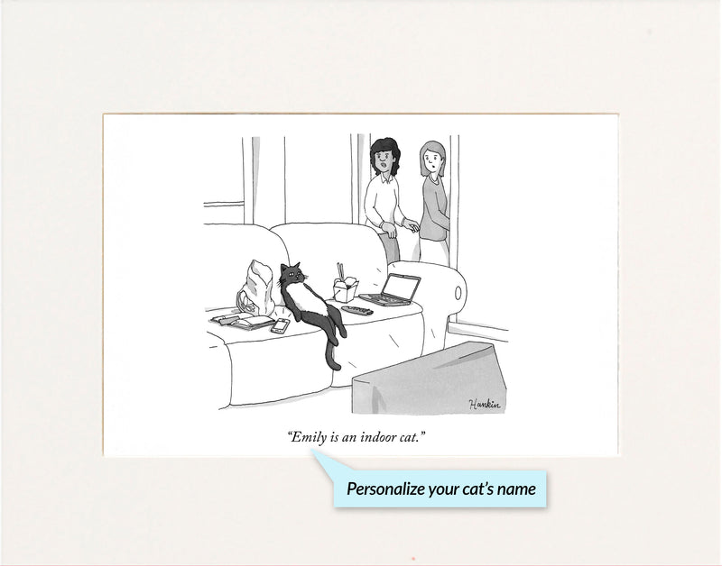 Indoor Cat Personalized Cartoon