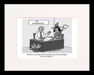 Witch's Travel Expense Cartoon Print