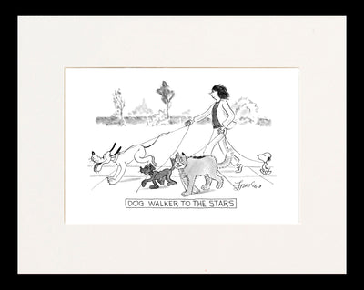 Dog Walker to the Stars Cartoon Print