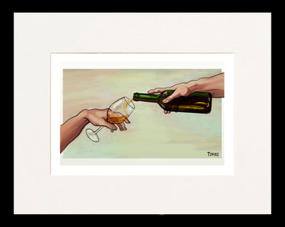 Creation of White Wine Cartoon Print