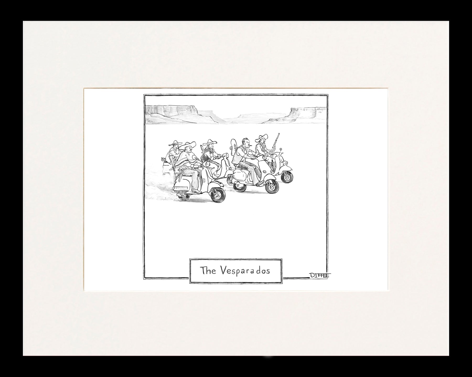 Cartoons Diffee Matt Diffee The Vesparados Cartoon Print – CartoonStock