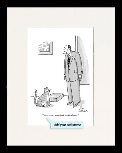 Never Think Outside of the Box Personalized Cartoon Print