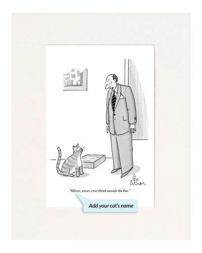 Never Think Outside of the Box Personalized Cartoon Print