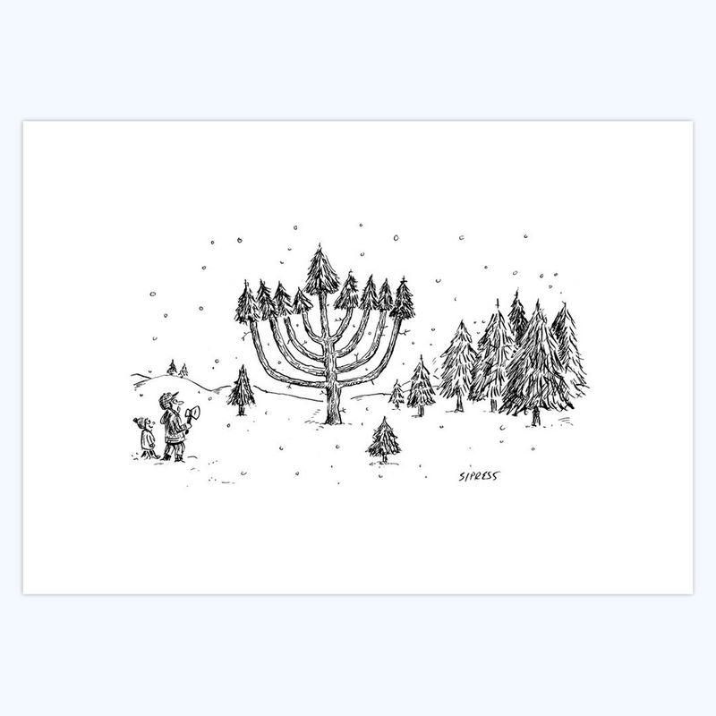 David Sipress: Hanukkah Tree - 5x7 Holiday Cards